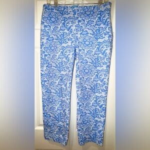 J. McLaughlin Dock capri bi stretch print, elegant pants.  Size 8. EUC